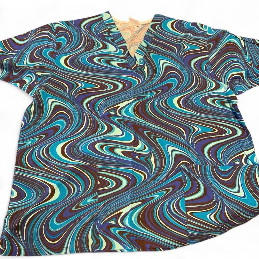 Peaches blue scrubs Size XL